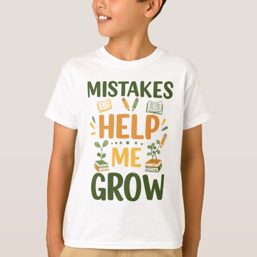 Fouten helpen me groeien Motivatie klaslokaal T-shirt (Voorkant)