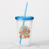 Fouten helpen ons groeien - speelse bloemen Motiva Acryl Drinkbeker (Achterkant)