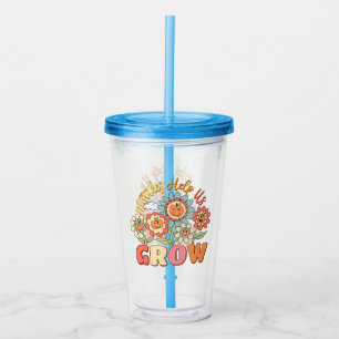 Fouten helpen ons groeien - speelse bloemen Motiva Acryl Drinkbeker