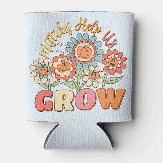 Fouten helpen ons groeien - speelse bloemen Motiva Blikjeskoeler (Voorkant)