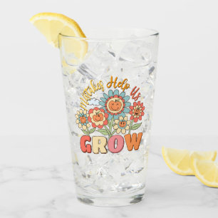 Fouten helpen ons groeien - speelse bloemen Motiva Glas