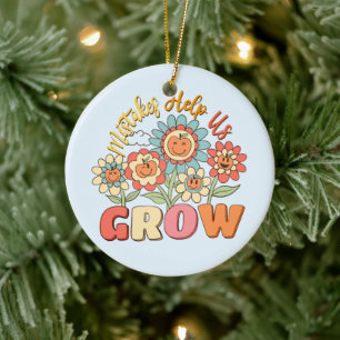 Fouten helpen ons groeien - speelse bloemen Motiva Keramisch Ornament