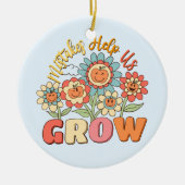 Fouten helpen ons groeien - speelse bloemen Motiva Keramisch Ornament (Voorkant)