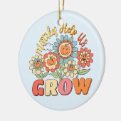 Fouten helpen ons groeien - speelse bloemen Motiva Keramisch Ornament (Links)