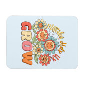 Fouten helpen ons groeien - speelse bloemen Motiva Magneet (Horizontaal)