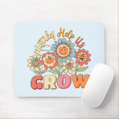Fouten helpen ons groeien - speelse bloemen Motiva Muismat (Met muis)
