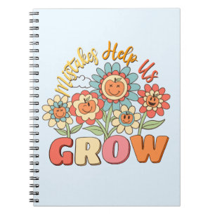 Fouten helpen ons groeien - speelse bloemen Motiva Notitieboek