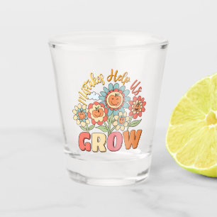 Fouten helpen ons groeien - speelse bloemen Motiva Shot Glas