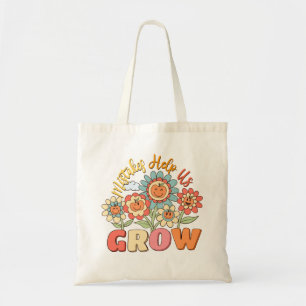 Fouten helpen ons groeien - speelse bloemen Motiva Tote Bag