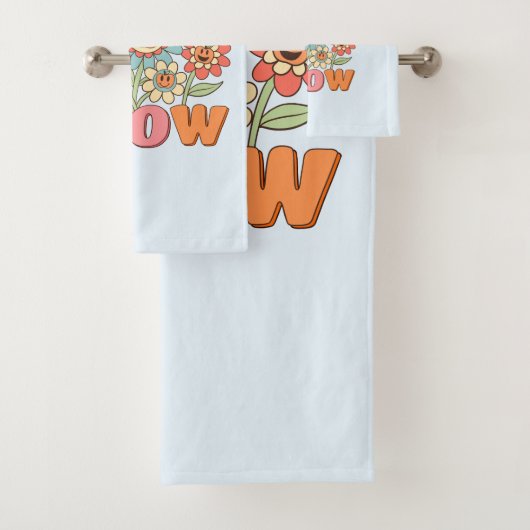 Fouten helpen ons groeien | Speelse bloemenmotivat Bad Handdoek (Insitu)