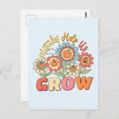 Fouten helpen ons groeien | Speelse bloemenmotivat Briefkaart (Voorkant / Achterkant)