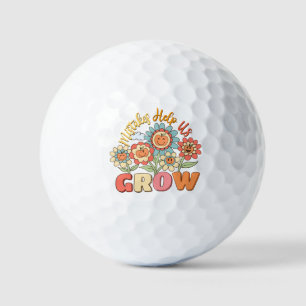 Fouten helpen ons groeien Speelse bloemenmotivat Golfballen