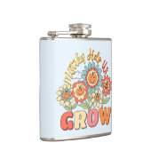 Fouten helpen ons groeien | Speelse bloemenmotivat Heupfles (Rechts)