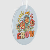 Fouten helpen ons groeien | Speelse bloemenmotivat Ornament (voorkant)