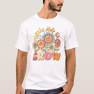 Fouten helpen ons groeien Speelse bloemenmotivat T-shirt