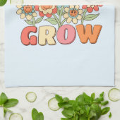 Fouten helpen ons groeien | Speelse bloemenmotivat Theedoek (Gevouwen)