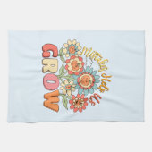 Fouten helpen ons groeien | Speelse bloemenmotivat Theedoek (Horizontaal)