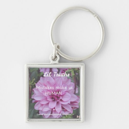 Fouten maken ons MENSELIJKE Dahlia Bloom Foto Sleutelhanger (Voorkant)