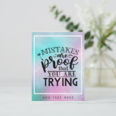 Fouten zijn bewijs dat je het probeert - Motiveren Briefkaart (Staand voorkant)