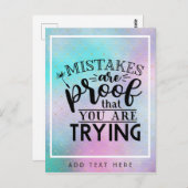 Fouten zijn bewijs dat je het probeert - Motiveren Briefkaart (Voorkant / Achterkant)