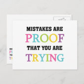 Fouten zijn een bewijs dat je probeert briefkaart (Voorkant / Achterkant)