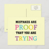 Fouten zijn een bewijs dat je probeert briefkaart (Voorkant / Achterkant)