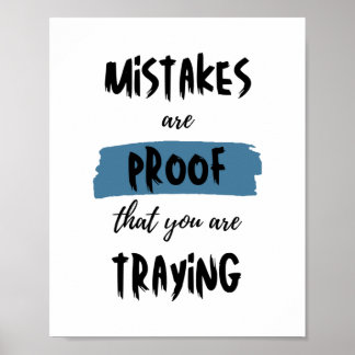 Fouten zijn een bewijs dat je probeert poster