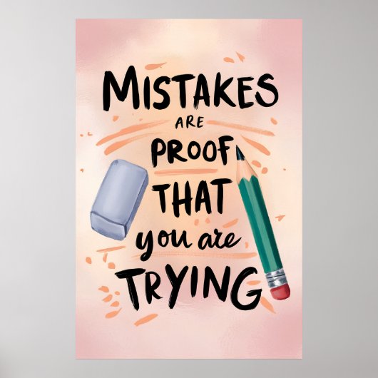 Fouten zijn een bewijs dat je probeert poster (Voorkant)