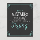 Fouten zijn het bewijs van het leven motivatie quo briefkaart (Voorkant)