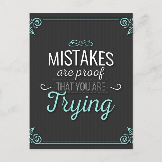 Fouten zijn het bewijs van het leven motivatie quo briefkaart (Voorkant)