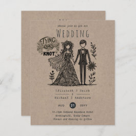 Foutieve Trouwkaart Cartoon Bruid Bruidegom Handge