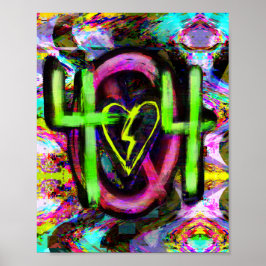 Foutmelding cyberpunk dystopian Future Art Poster