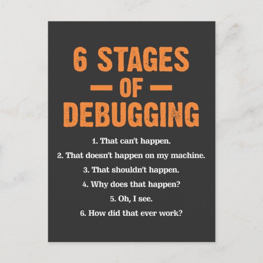 Foutopsporing Coder Bug Coding Computer Programmer Briefkaart (Voorkant)