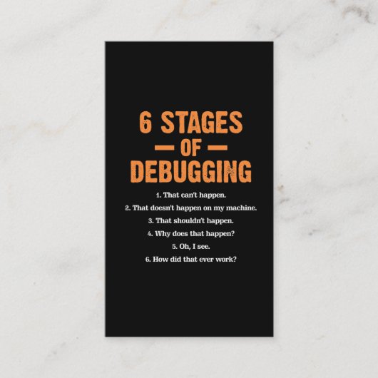 Foutopsporing Coder Bug Coding Computer Programmer Visitekaartje (Voorkant)