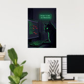 Foutopsporingskat programmeur - "Ik zit niet vast" Poster (Thuiskantoor)
