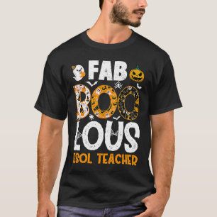 Foutous ESL Teacher Spooky Teacher Houtwee T-shirt