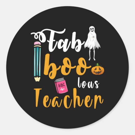 Foutous Teacher School Spooky Ghost Teaching Hal Ronde Sticker (Voorkant)