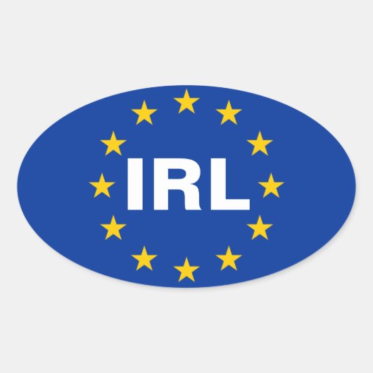 FOUW IERSE "IRL" Vlag EU Ovale Sticker (Voorkant)