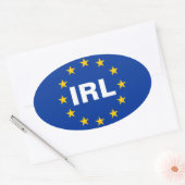 FOUW IERSE "IRL" Vlag EU Ovale Sticker (Envelop)