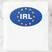 FOUW IERSE "IRL" Vlag EU Ovale Sticker (Tas)