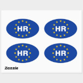 FOUW Kroatië "HR" EU-vlag Ovale Sticker (Vel)