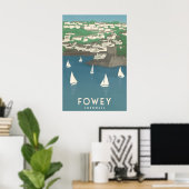 Fowey Cornwall Reisposter Poster (Thuiskantoor)