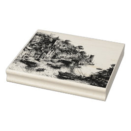 Fowey, Cornwall  schets Rubberstempel