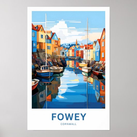 Fowey Cornwall Travel Print (Voorkant)