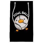 Fowl Ball Funny Sports Pun Dark BG Klein Cadeauzakje (Voorkant)