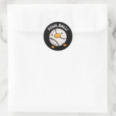 Fowl Ball Funny Sports Pun Dark BG Ronde Sticker (Tas)