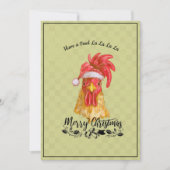 Fowl La La La Kip Vrolijk Kerstfeest Feestdagenkaart (Voorkant)