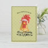 Fowl La La La Kip Vrolijk Kerstfeest Feestdagenkaart (Staand voorkant)