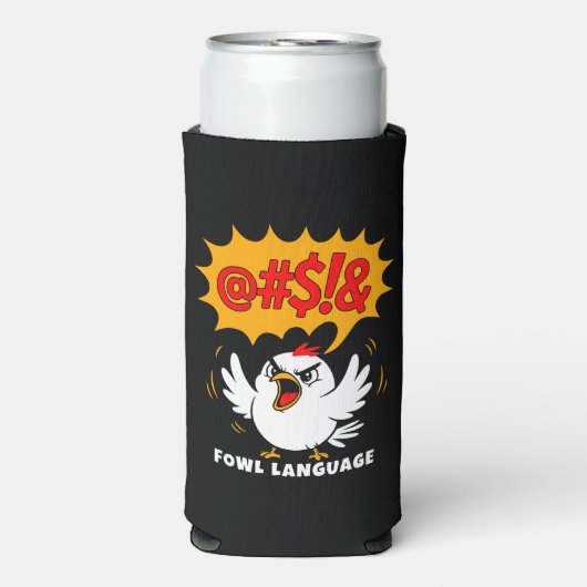Fowl Language Cartoon Bird Seltzer Blikjeskoeler (Seltzer Voorkant)