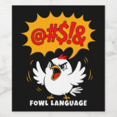 Fowl Language Cartoon Bird Wijn Etiket (Enkel label)
